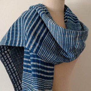 Scarf - Indigo print on Thai cotton - New w/o tags